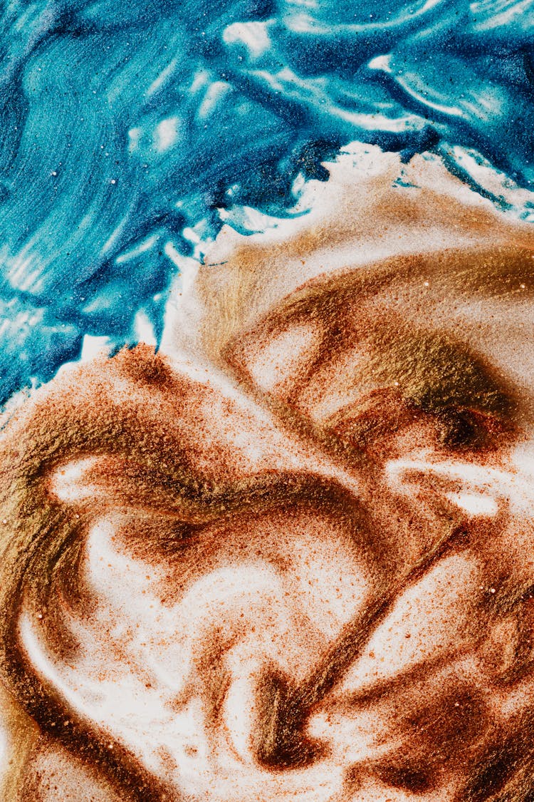 Abstract Blue And Brown Dye Texture