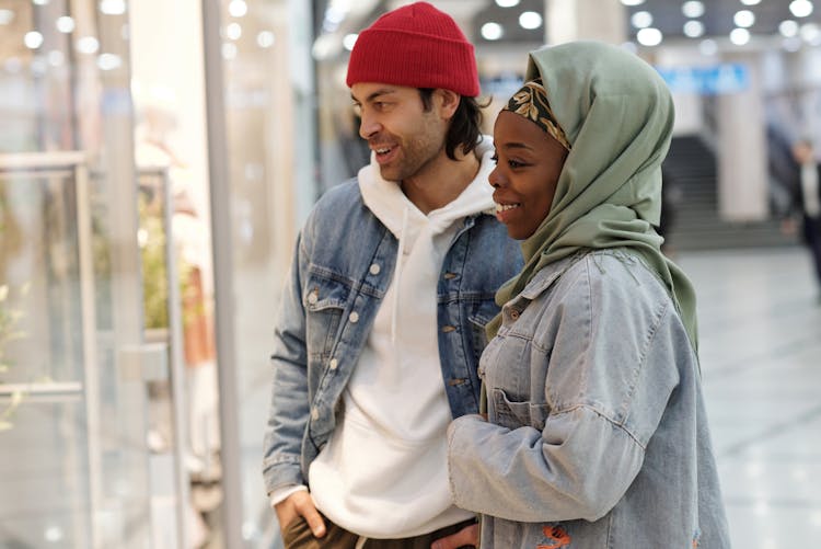 Muslim Couple In Shopping Mall