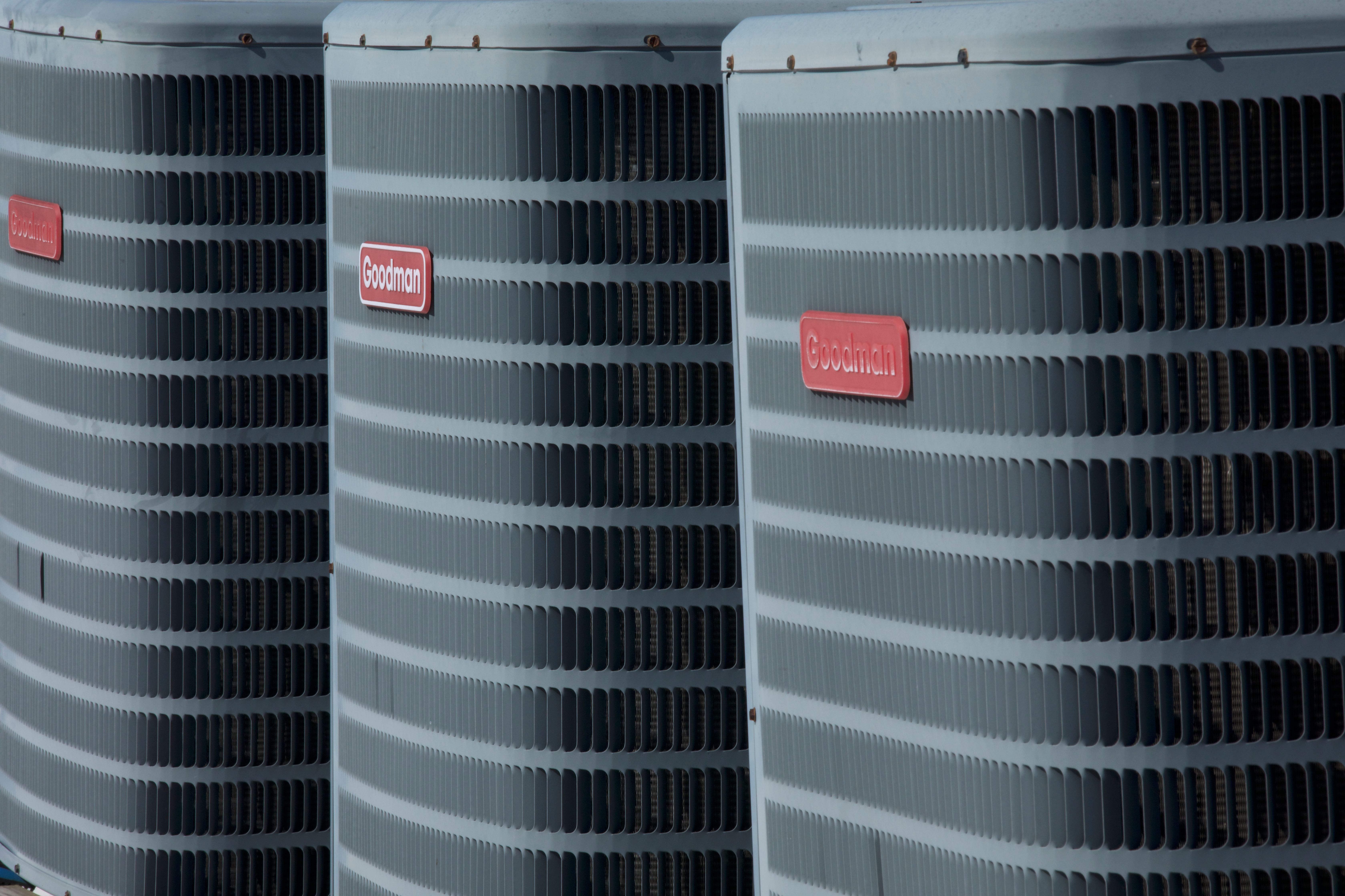 Outdoor HVAC condenser units