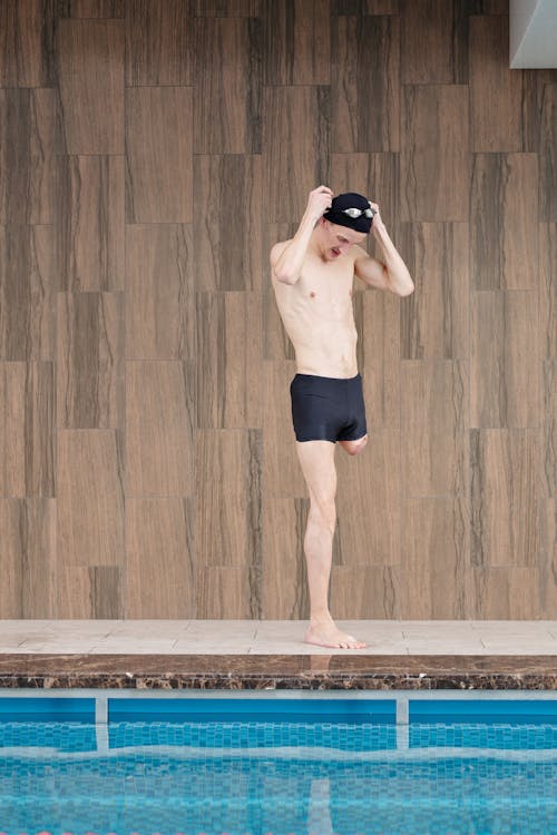 Photo Of Man Wearing Swimming Cap
