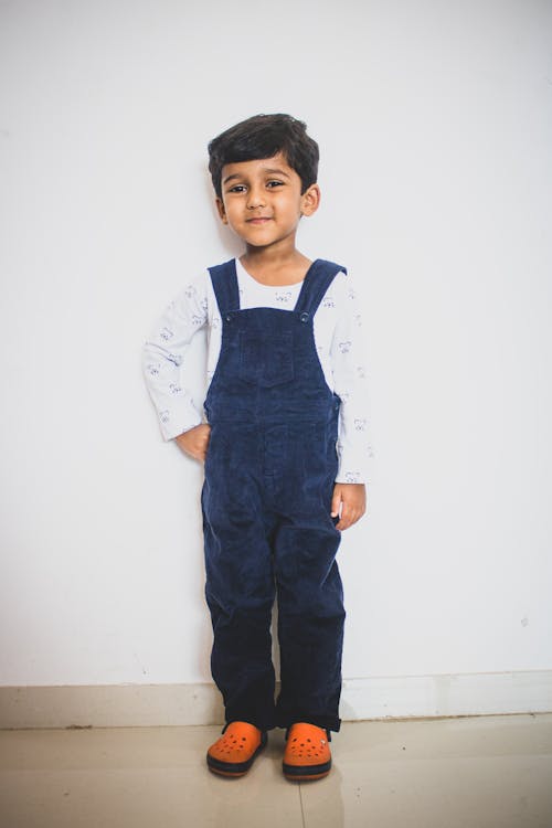 Photo Of Boy Wearing Denim Jumpers