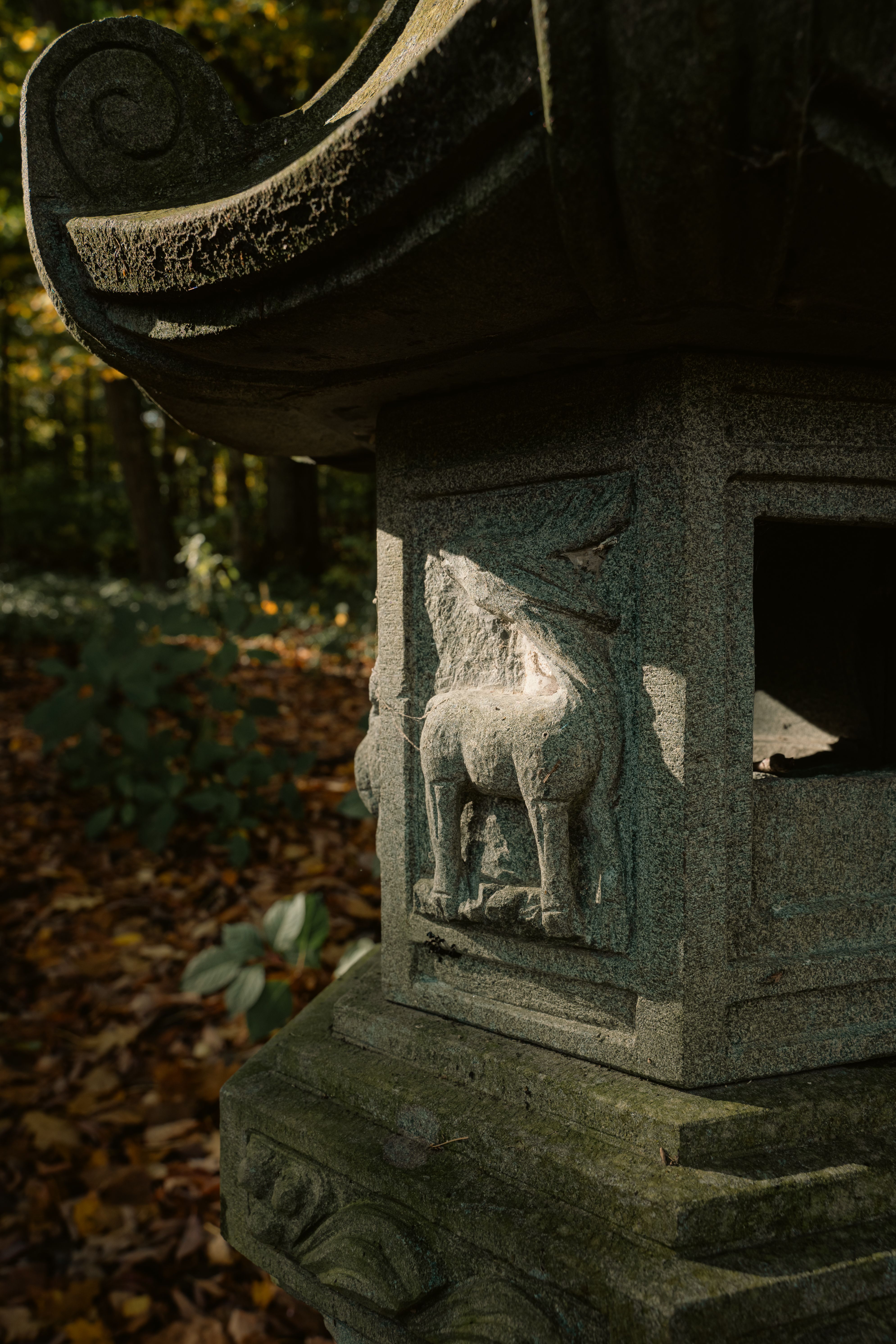 Japanese Stone Lantern in Autumn Forest · Free Stock Photo