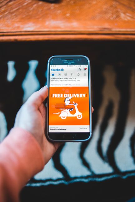 smartphone showing social media advertisement