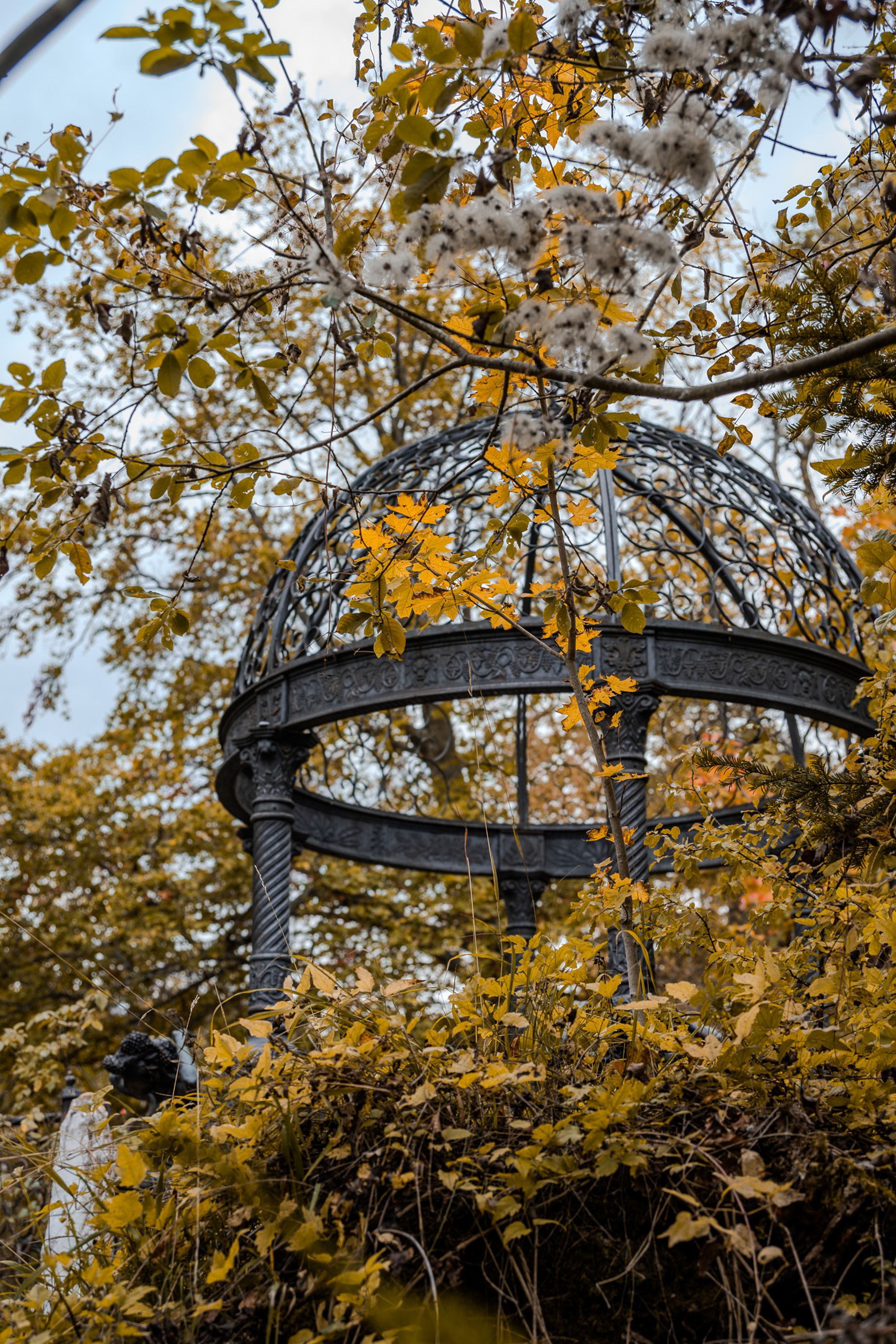 Ornate Metal Gazebo in Autumn Forest · Free Stock Photo