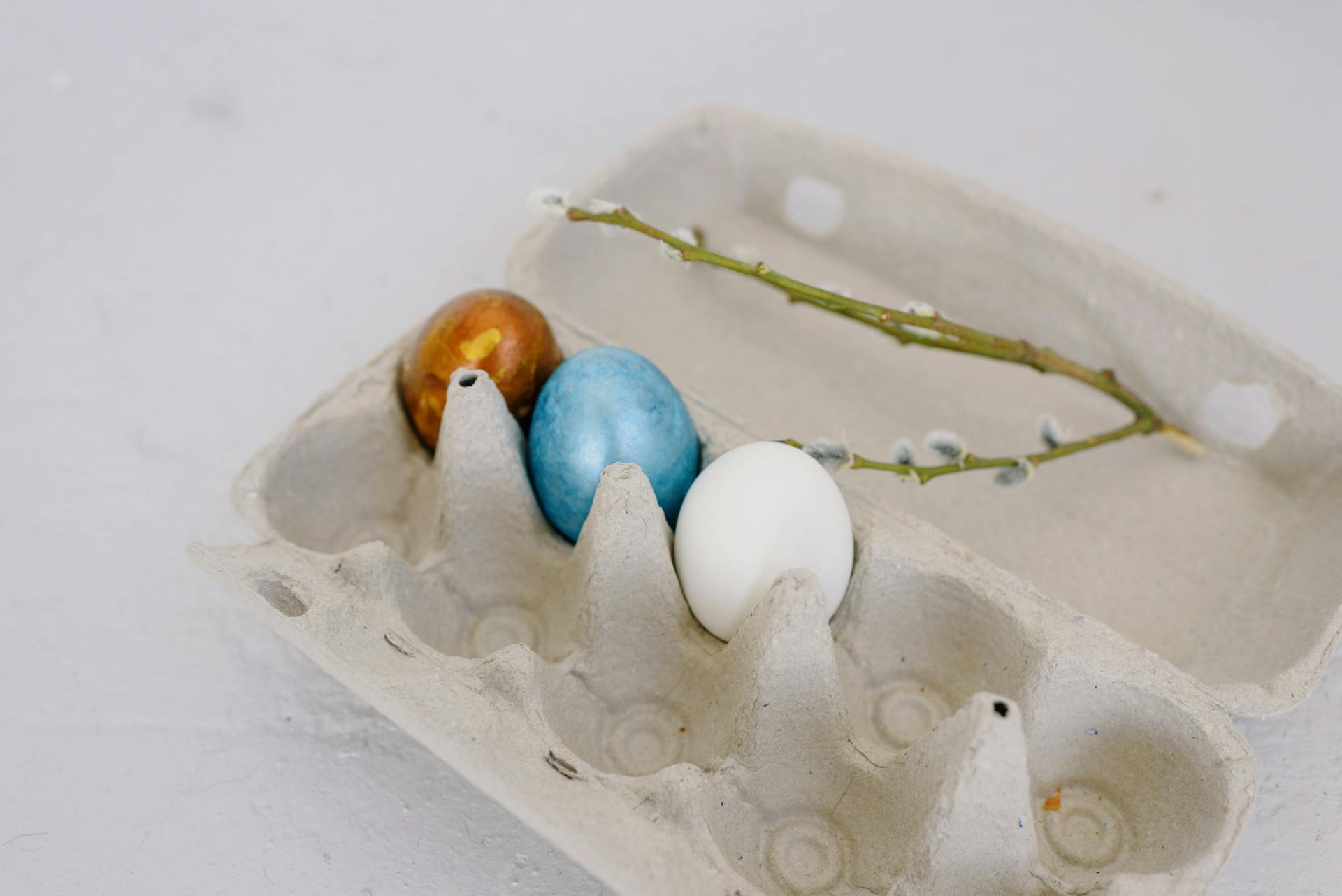 Egg Carton With Easter Eggs