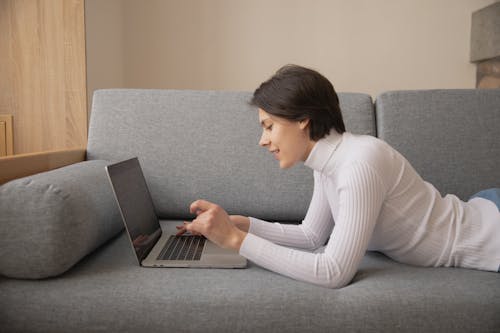 Free Photo Of Woman Using Laptop  Stock Photo