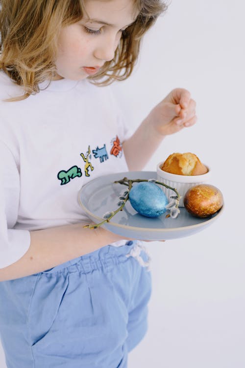 귀여운, 도자기 접시, 머핀의 무료 스톡 사진