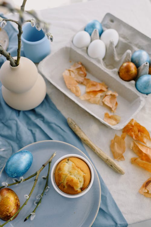 Free stock photo of blue egg, breakfast, container