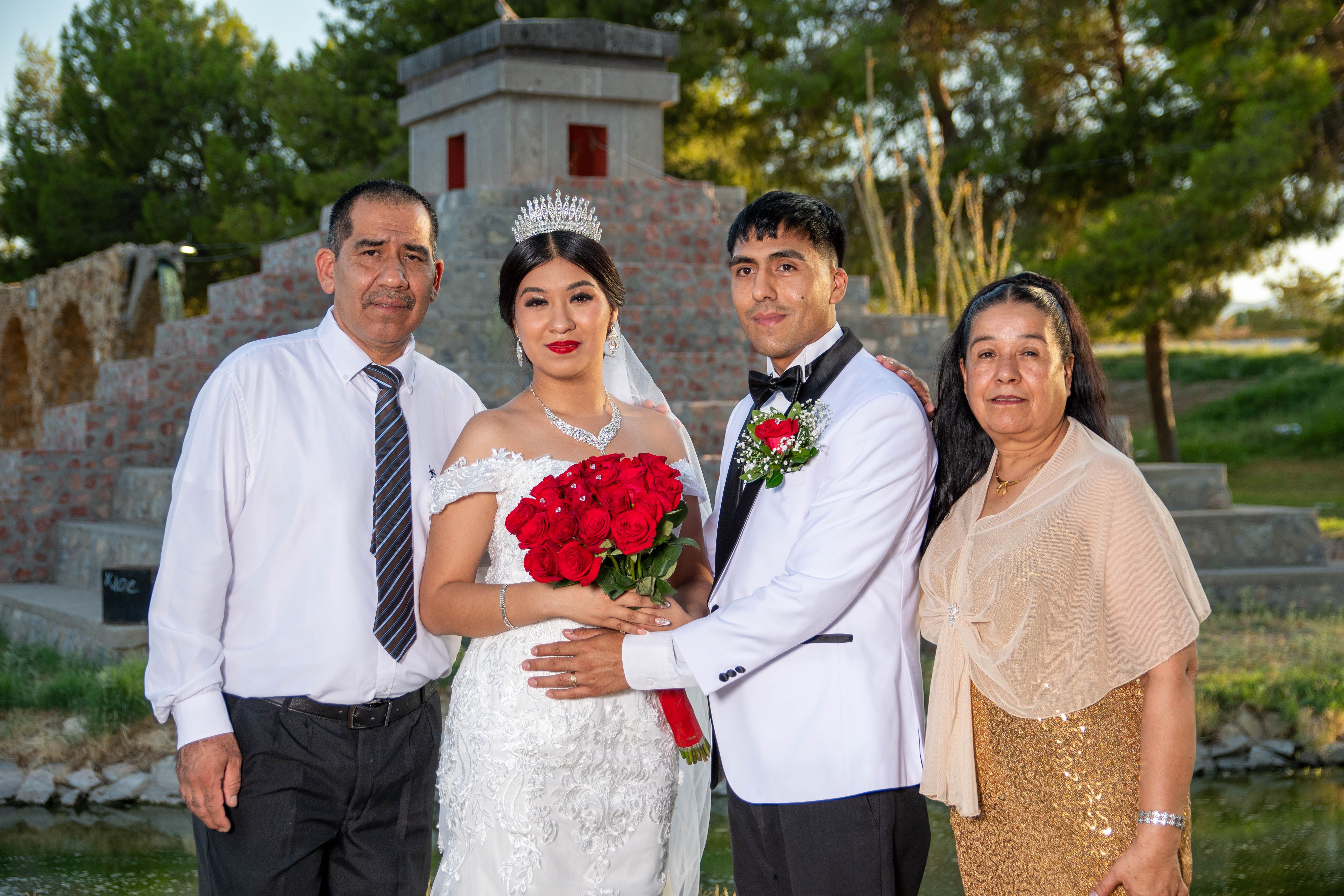 Beautiful Outdoor Wedding Family Portrait · Free Stock Photo