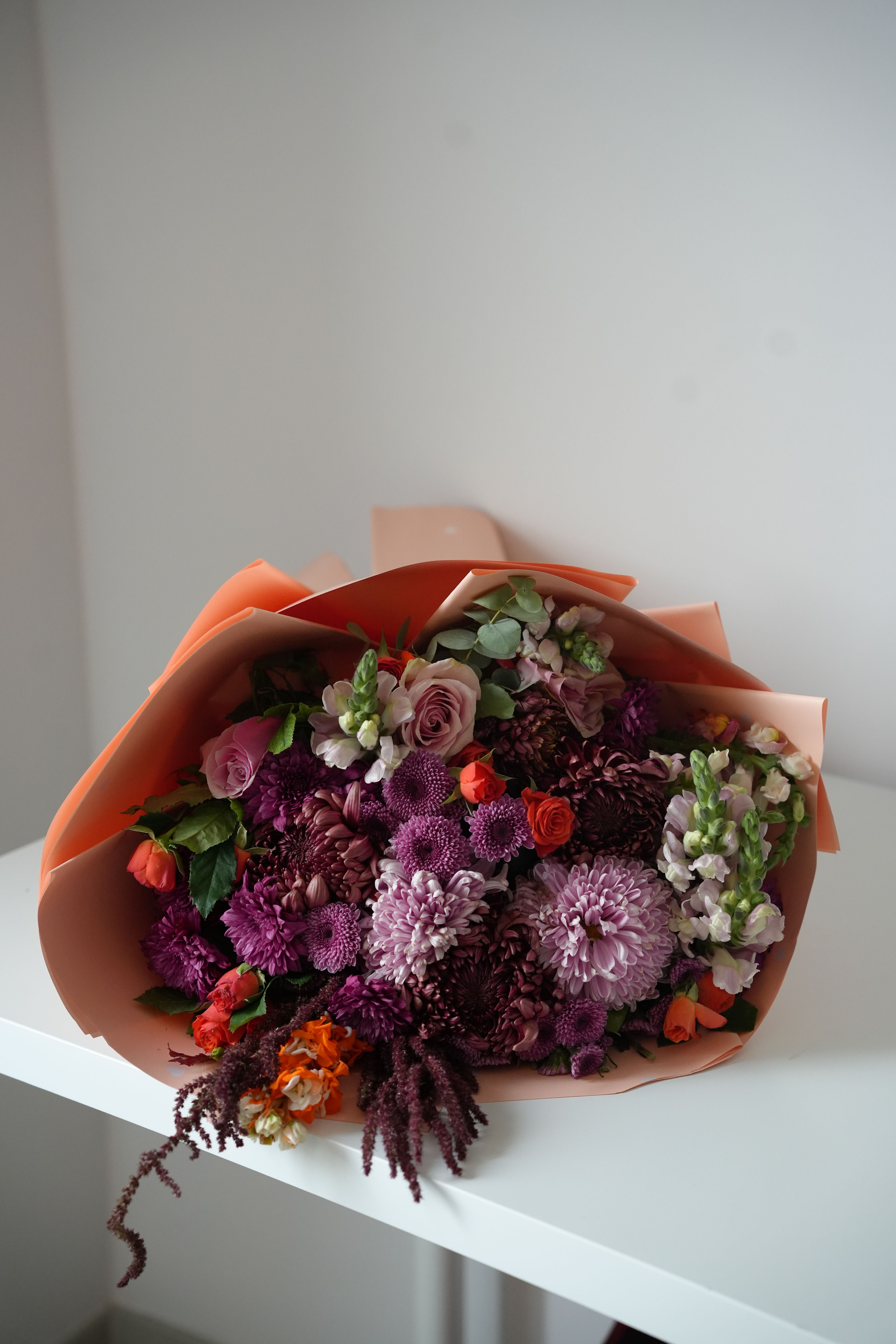 Elegant Floral Bouquet with Purple Blooms · Free Stock Photo