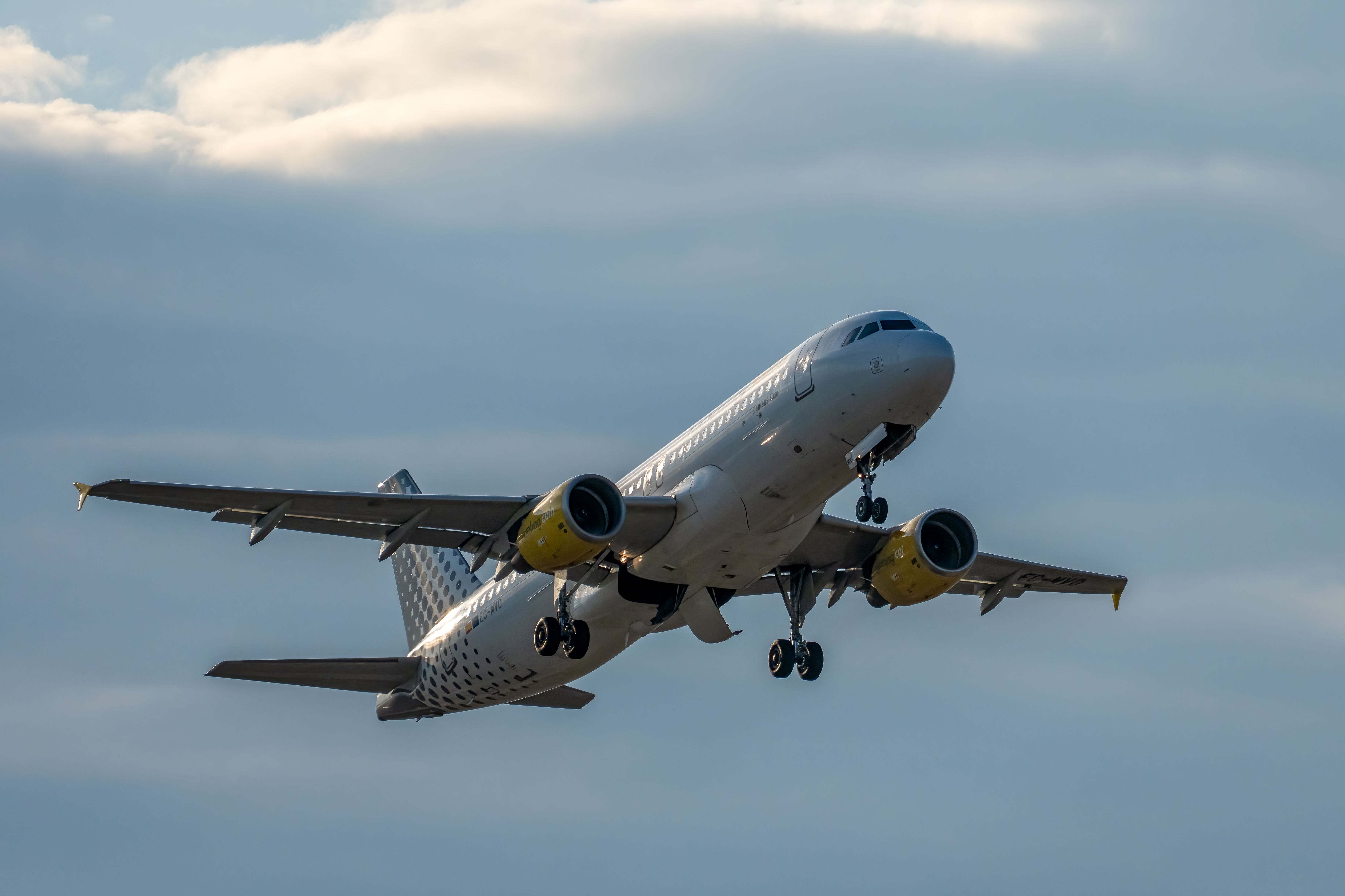 Airbus A320 Soaring Above Valencia Skies · Free Stock Photo