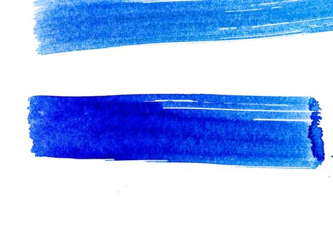 Two dynamic blue brushstrokes on white background, perfect for modern abstract designs.
