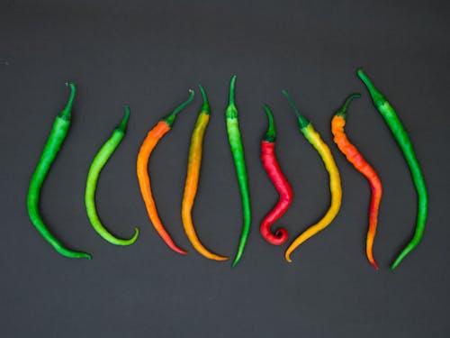 Kostenloses Stock Foto zu aufsicht, chili, essensfotografie
