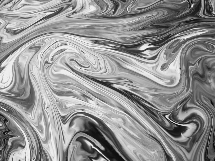 Black and white swirl pattern with fluid abstract design, ideal for artistic backgrounds.