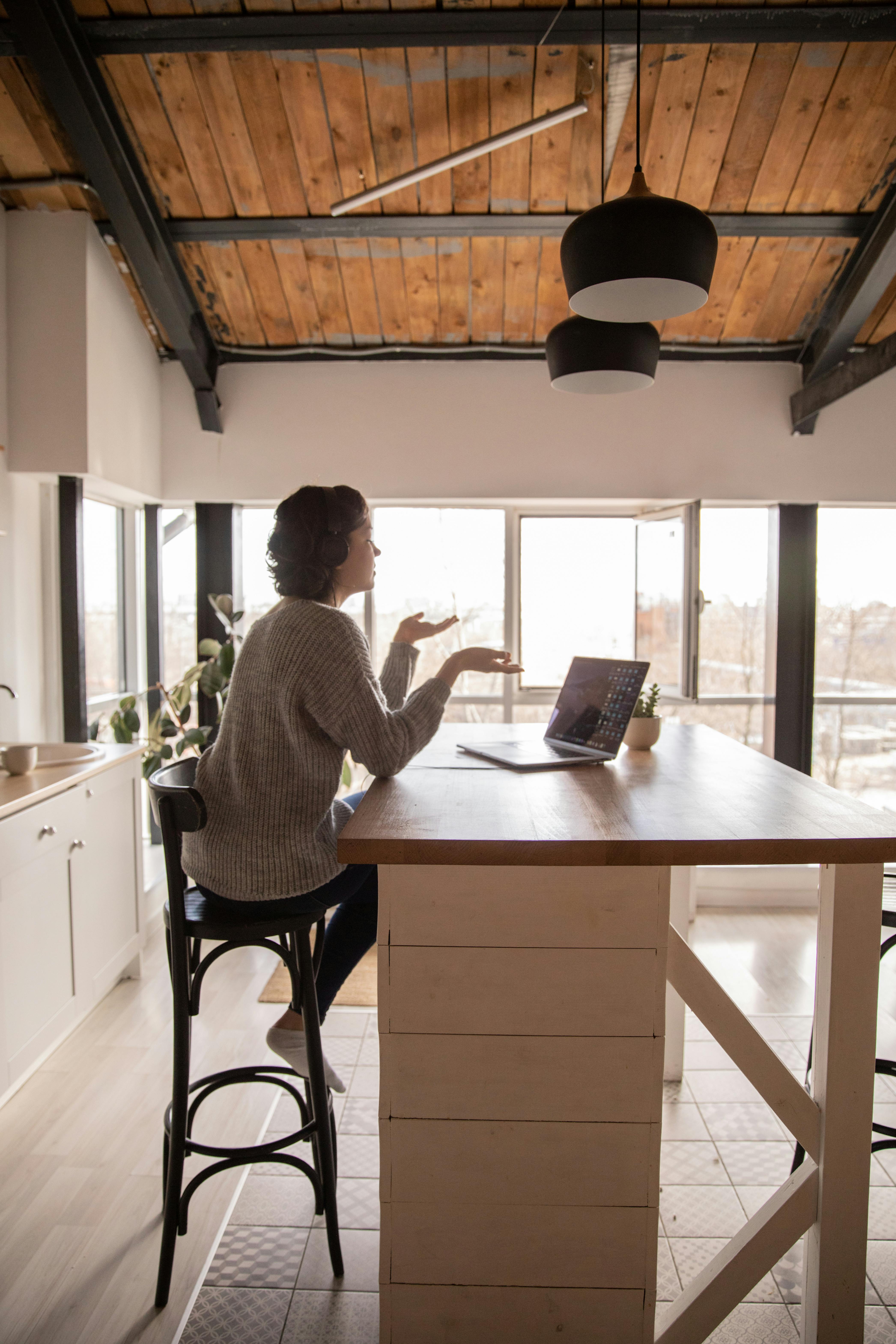 woman in a video call