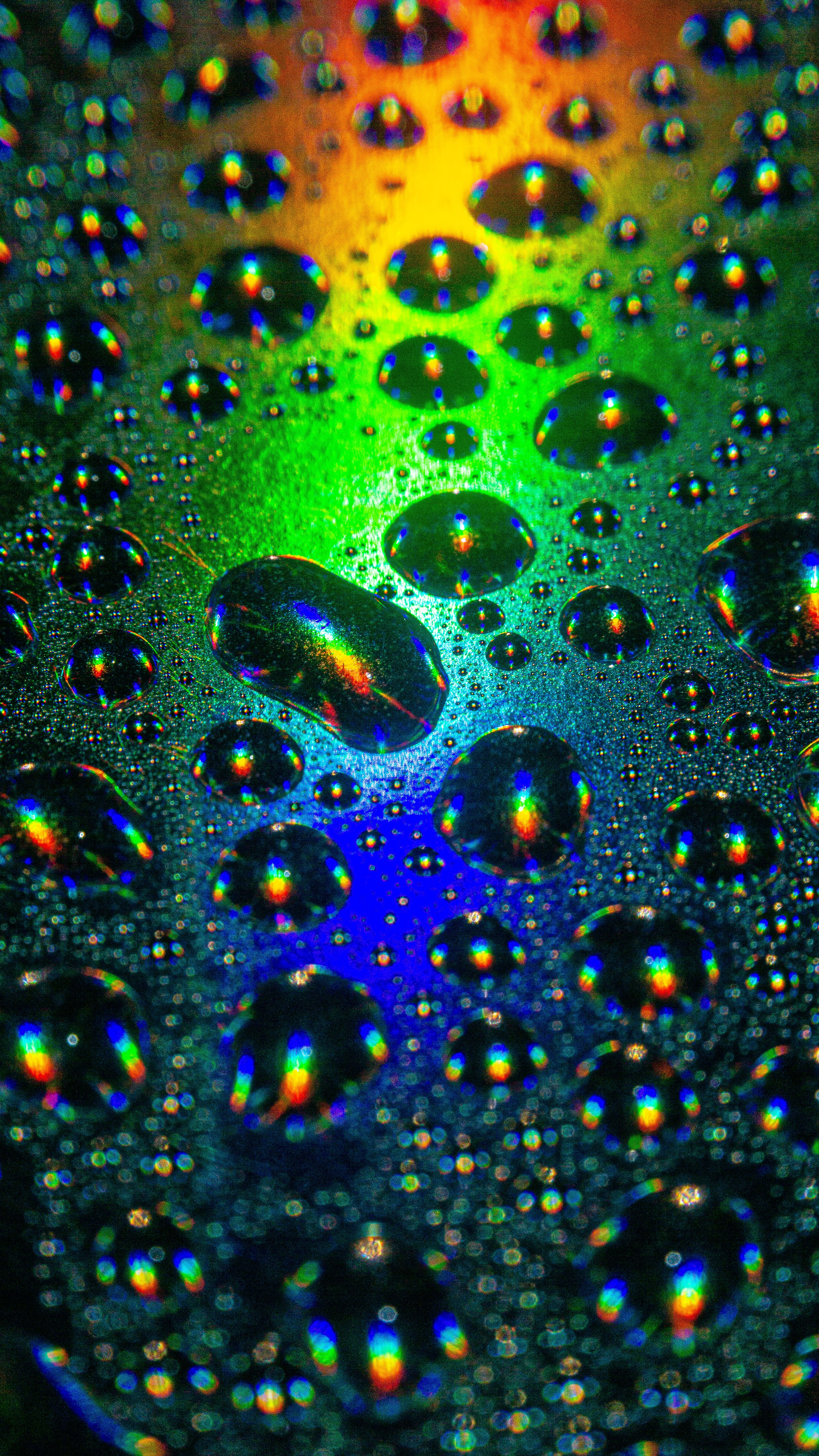 Vibrant Raindrops on Colorful Surface Background · Free Stock Photo