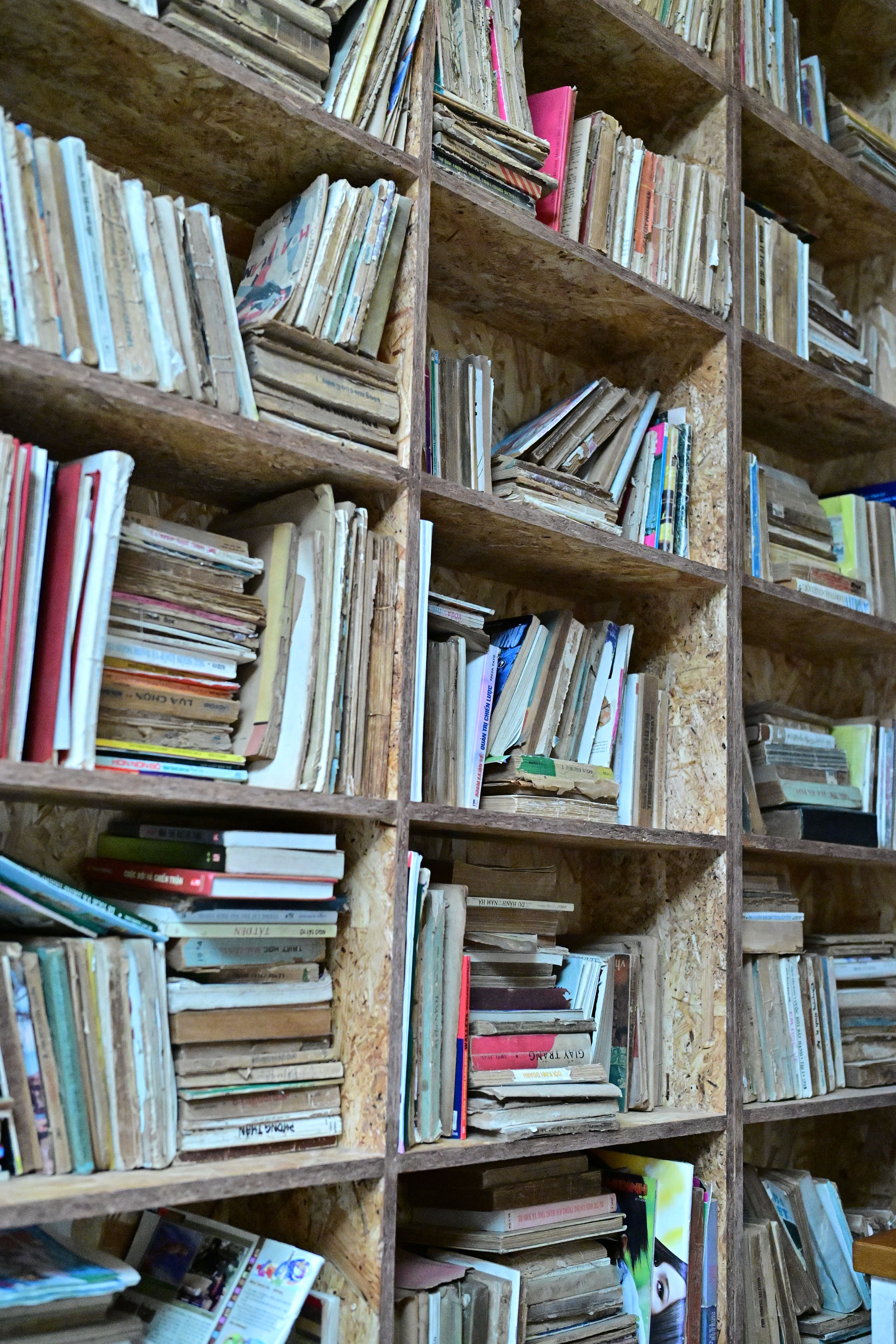 Vintage Bookshelf Filled With Old Books · Free Stock Photo