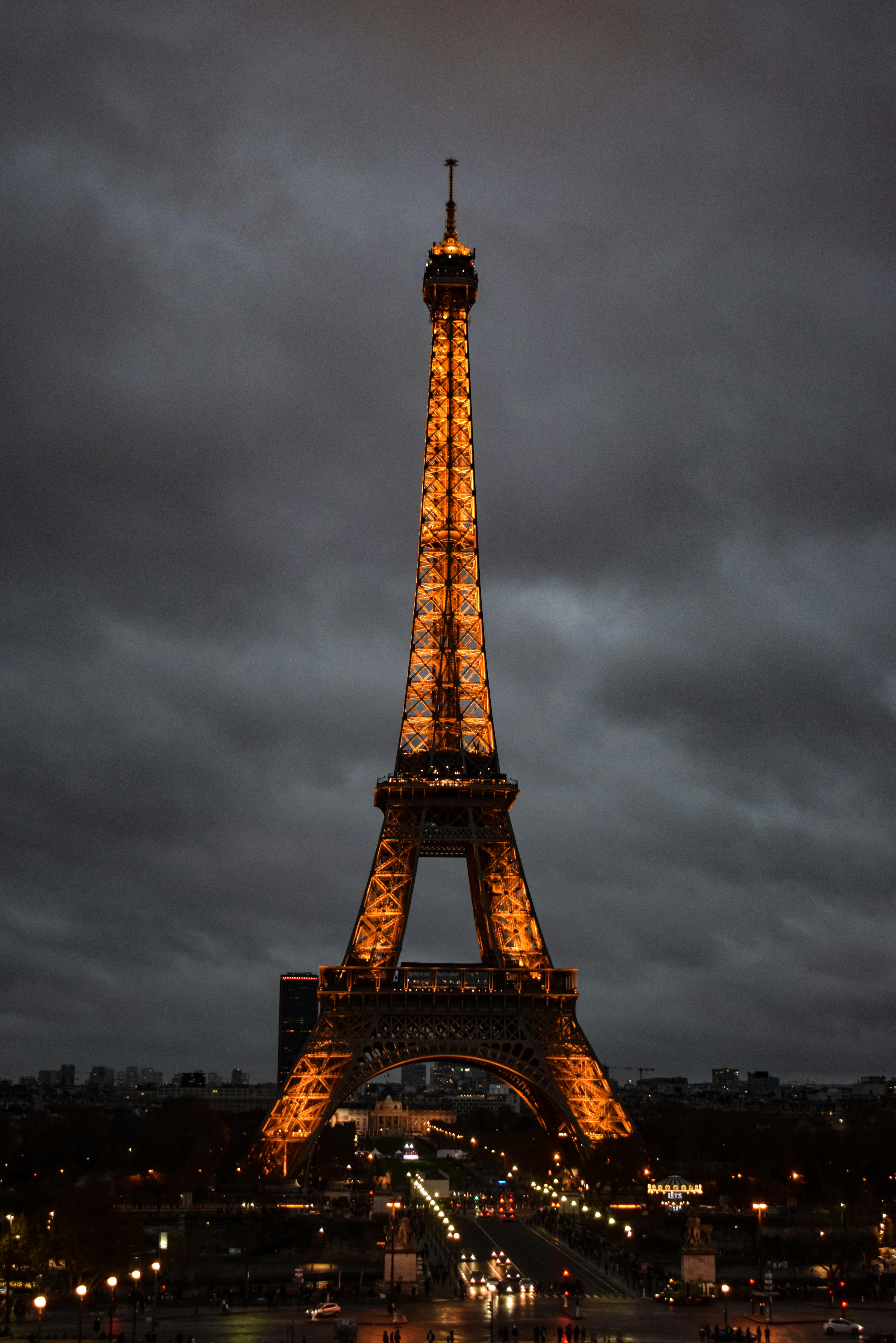Eiffel Tower bonito black black and white dark nature night paris  place HD phone wallpaper  Peakpx