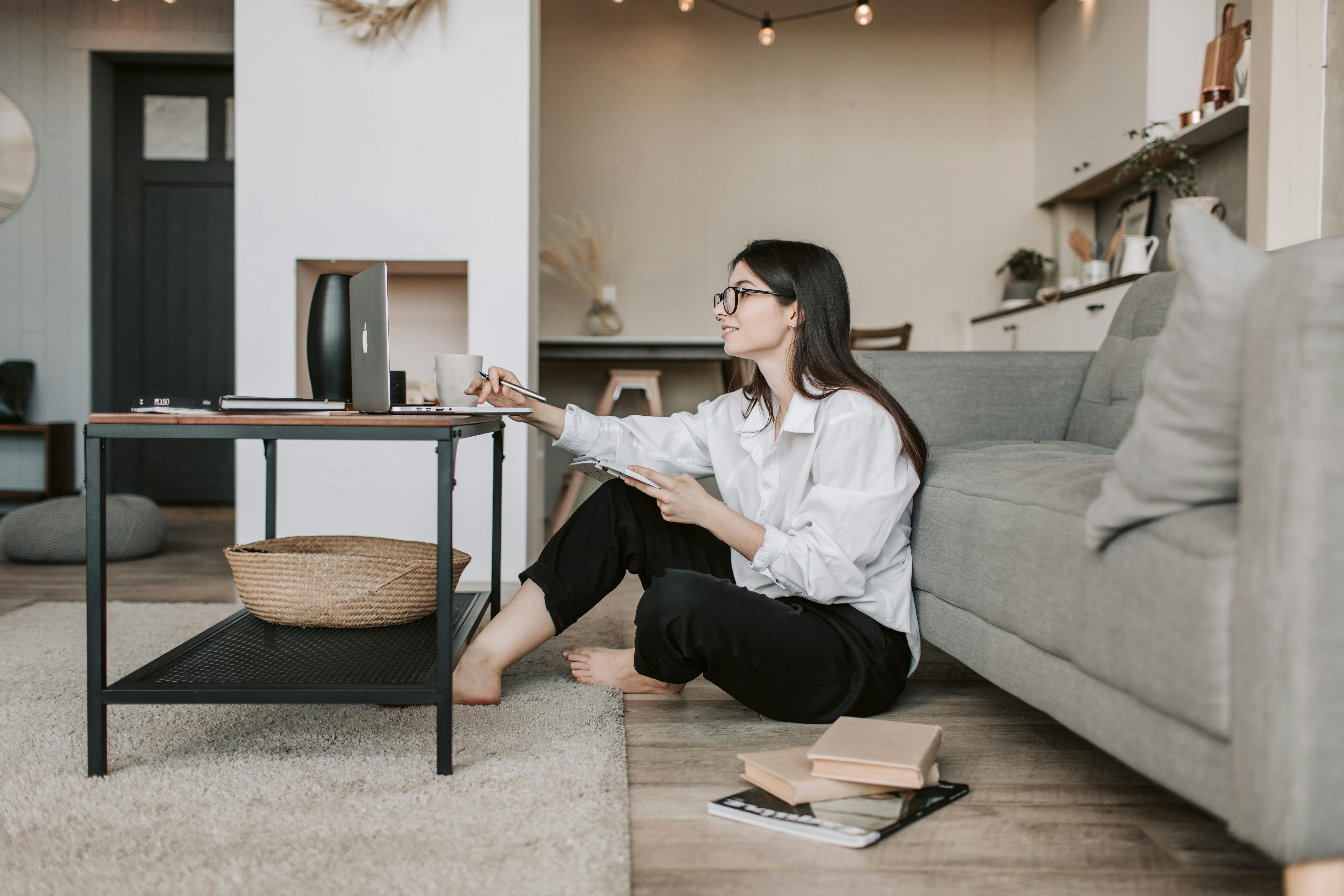 woman working from home