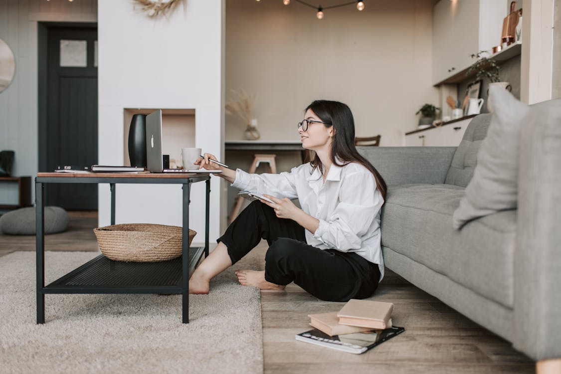 Free Woman Working From Home  Stock Photo