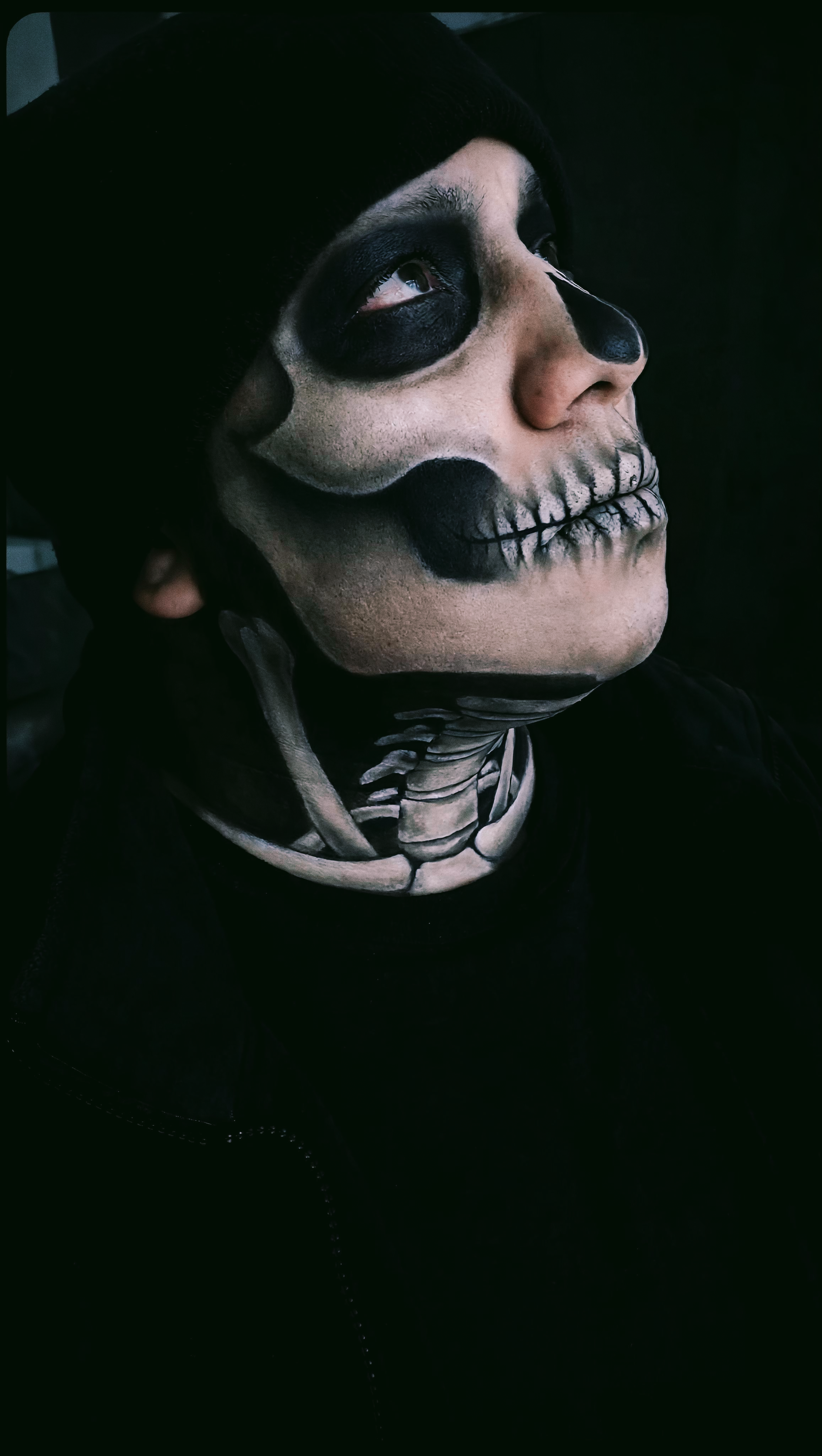 Horror-Themed Skeleton Face Makeup Art · Free Stock Photo