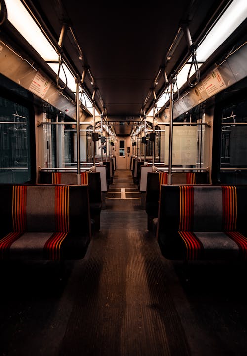 Red and Brown Train Seats