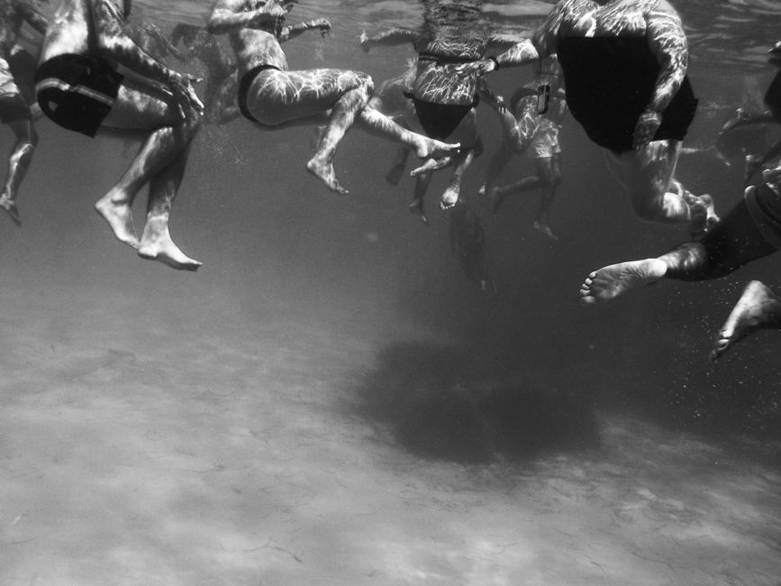 Unrecognizable people swimming in sea water · Free Stock Photo