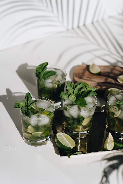 Free Photo Of Glasses With Mint Leaves Stock Photo