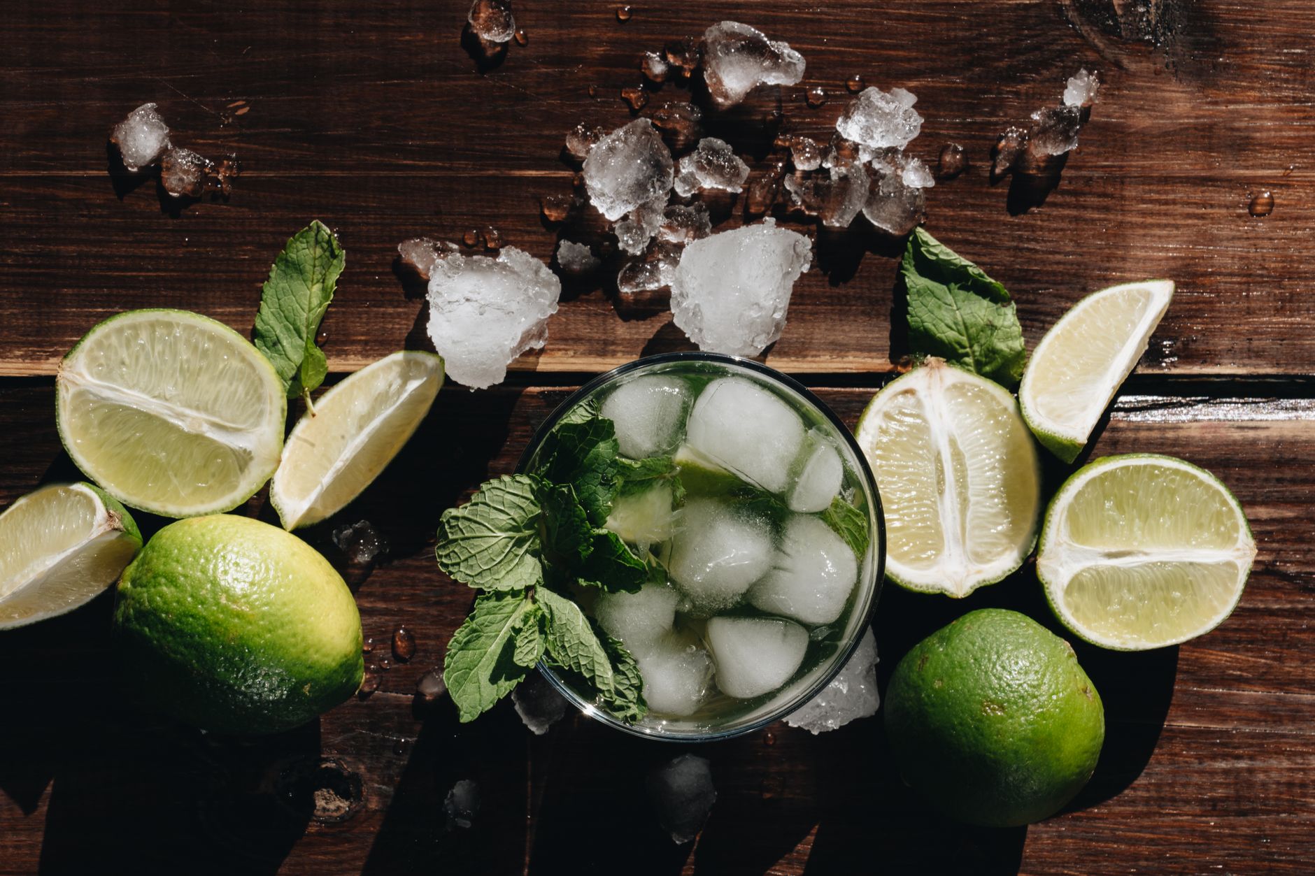 Refreshing Parrot Bay Key Lime Mojito cocktail in glass with mint garnish