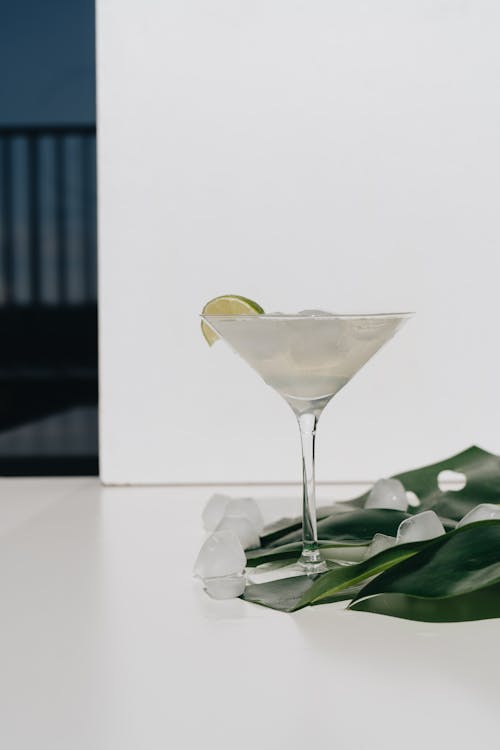 Free Photo Of Cocktail Glass Beside Leaf Stock Photo