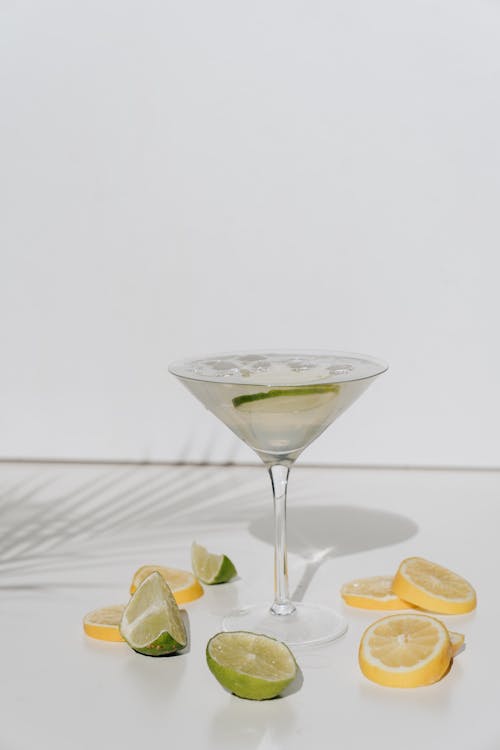 Photo Of Cocktail Glass With Sliced Lime