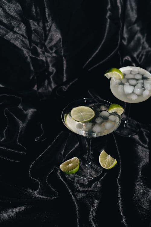 Photo Of Cocktail Glasses With Sliced Lime