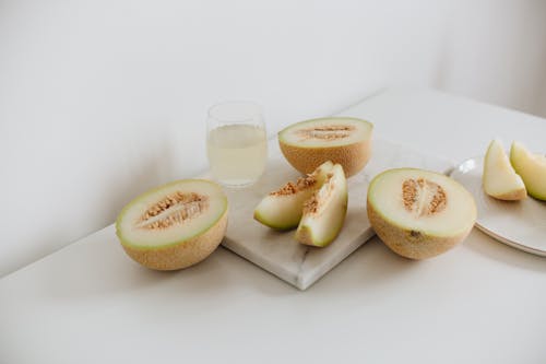 Free Kostenloses Stock Foto zu cantaloup-melone, cermaic platte, ernährung Stock Photo