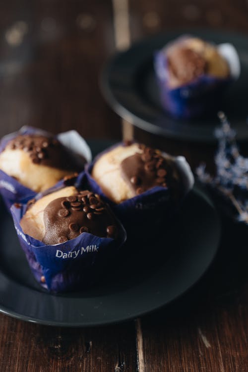 Photo Of Chocolate Muffins On Plate