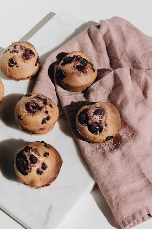 Photo Of Berry Muffins On Cloth