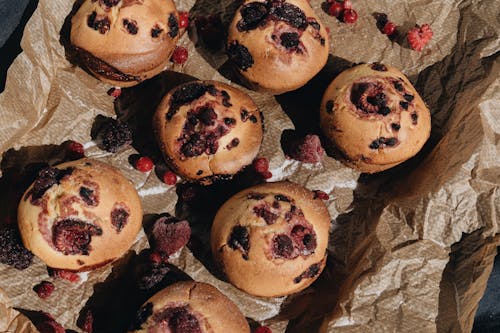 Close-Up Photo Of Berry Muffins