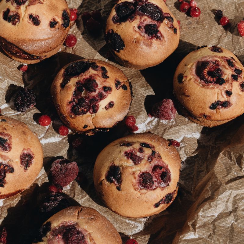 Cottage Cheese Berry Muffins