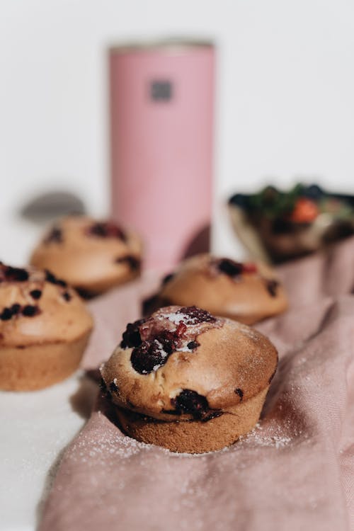 Free Close-Up Photo Of Berry Muffin  Stock Photo