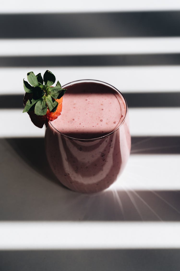 Photograph Of A Strawberry Smoothie