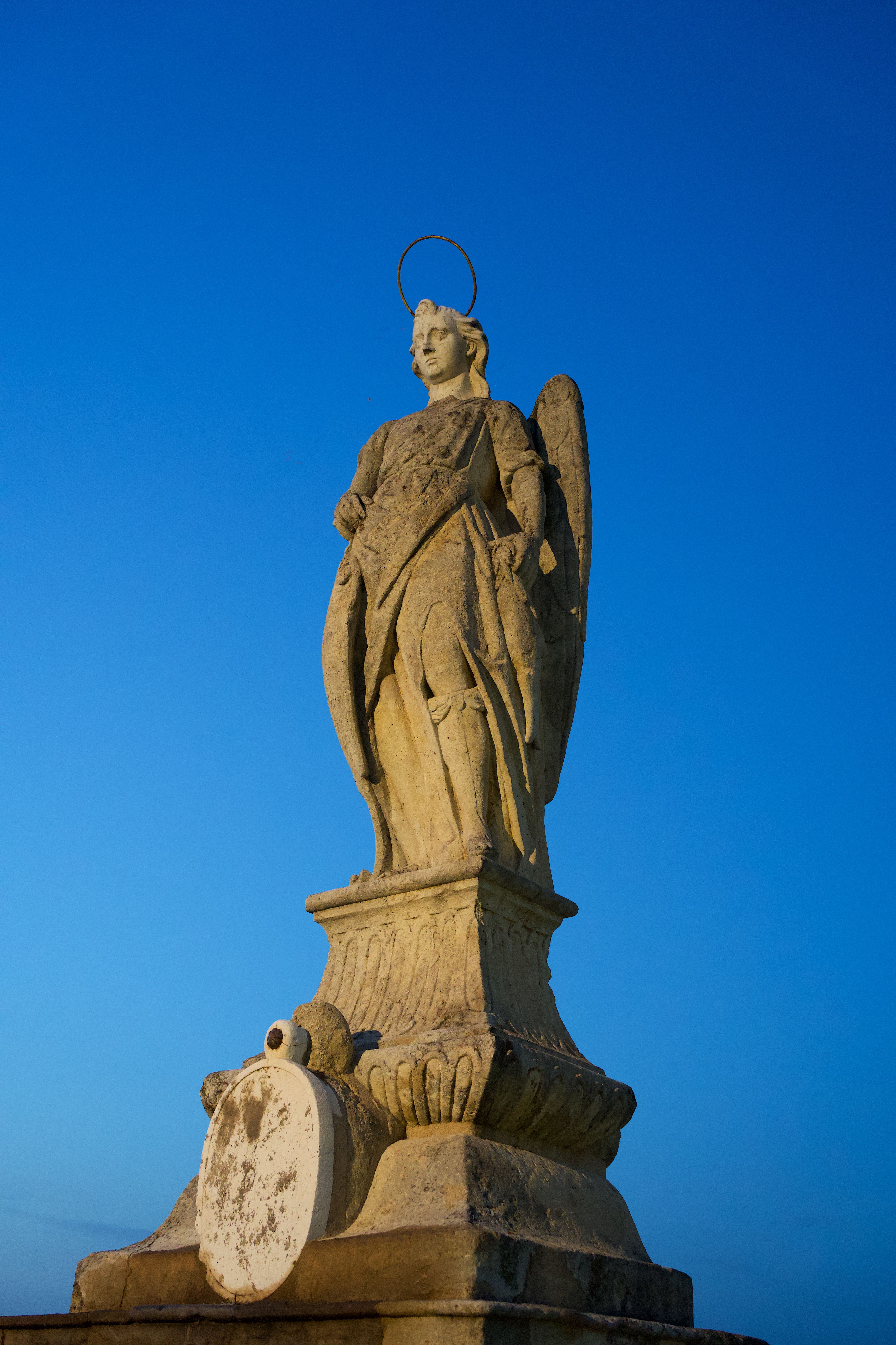 Baroque Angel Statue Against Clear Blue Sky · Free Stock Photo