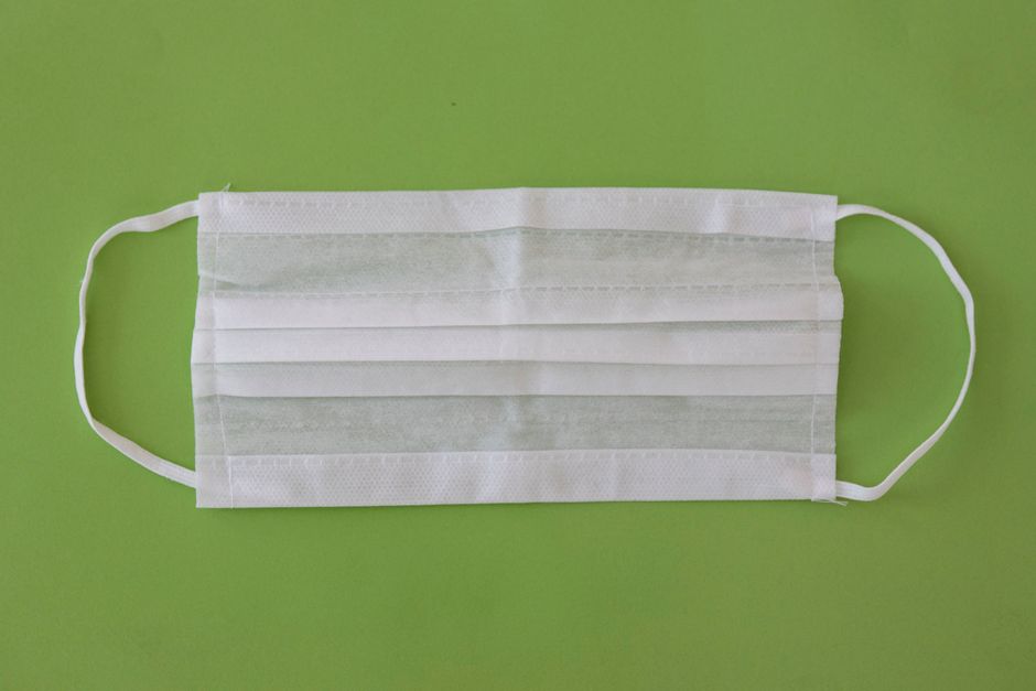 Surgical Mask 3-Ply Green with disposable gloves for medical protection