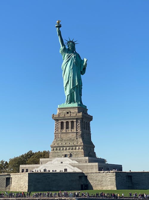 Clear Sky over Statue of Liberty