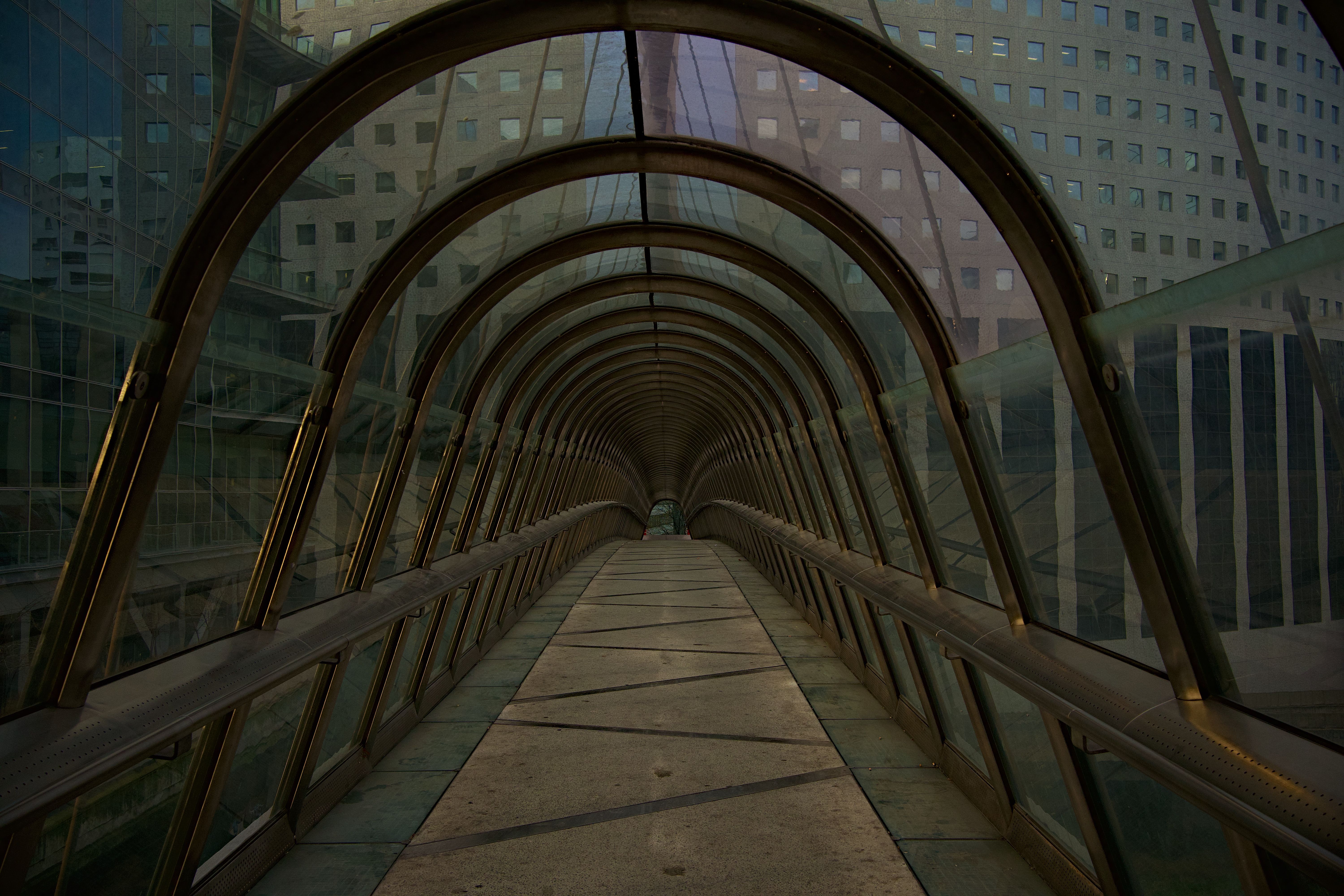 Modern Glass Tunnel Architecture in Paris · Free Stock Photo