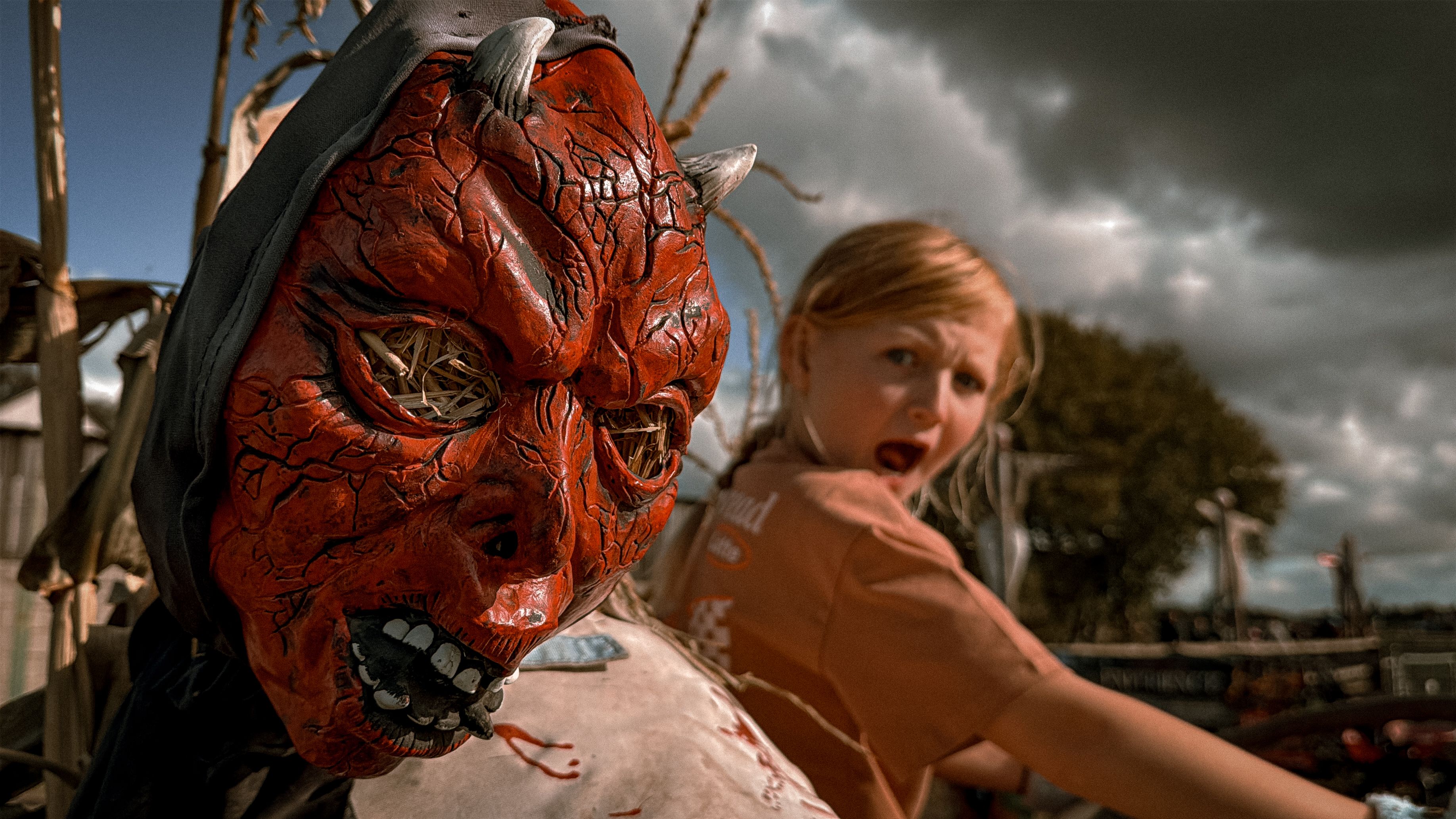 Halloween Scarecrow with Child in Farm Setting · Free Stock Photo
