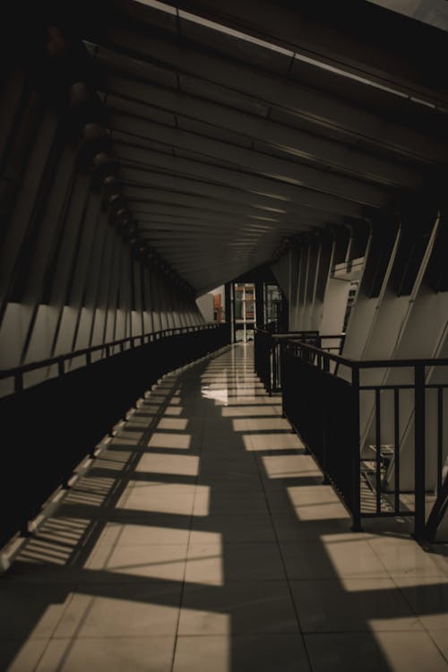 Hallway With White Tiles