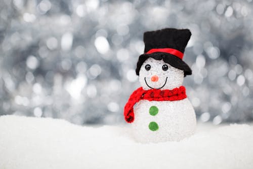 Free White Red and Black Snowman Stock Photo