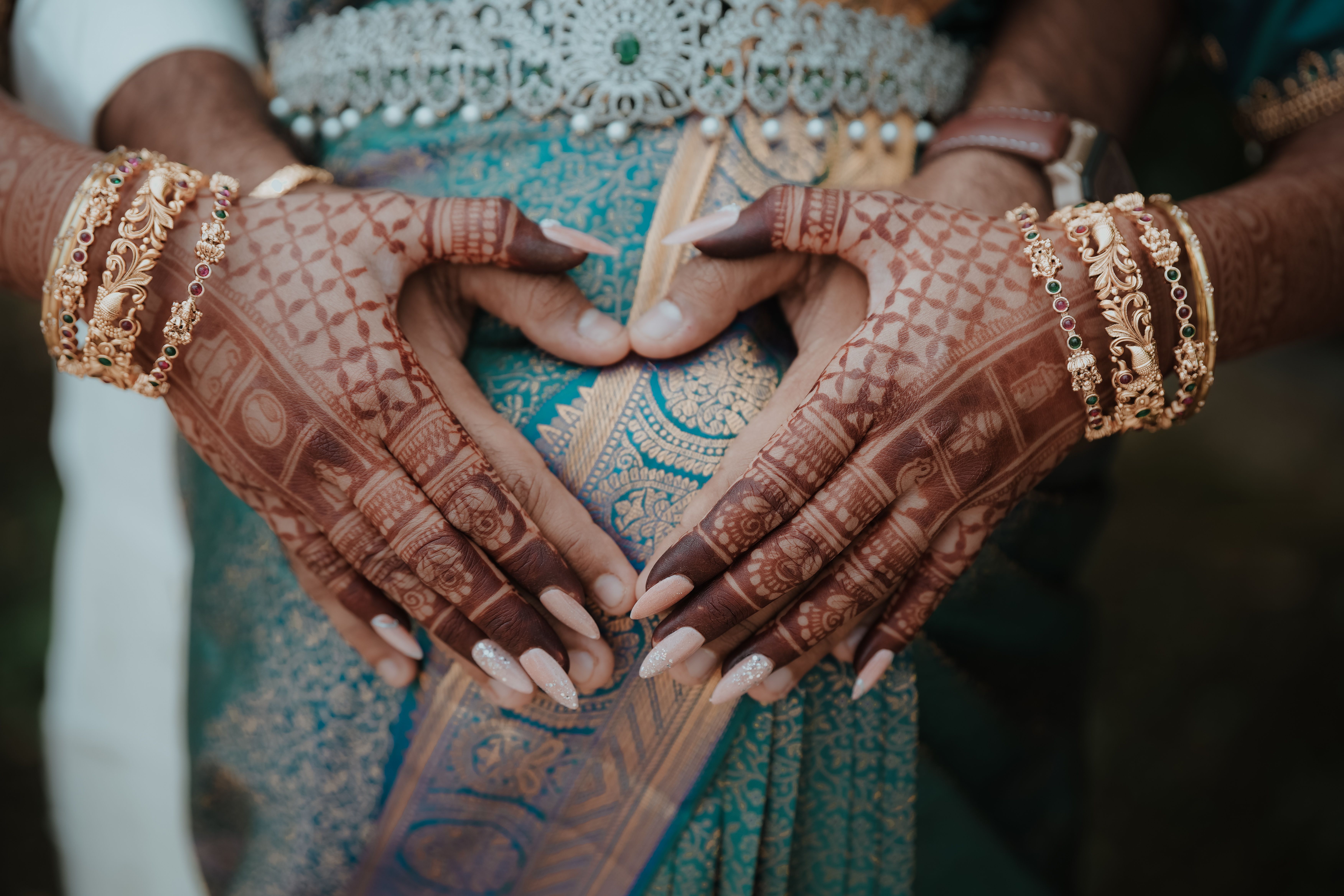 Intricate Mehndi Design on Indian Wedding Hands · Free Stock Photo