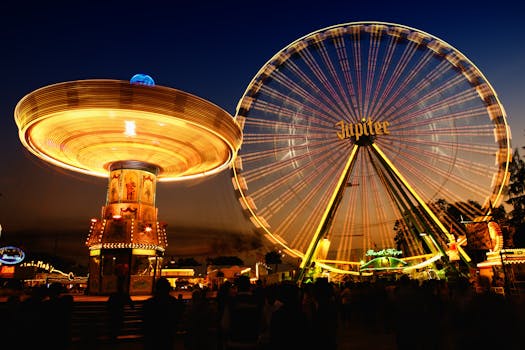 Time Lapse Photo of Circus Rides at Night