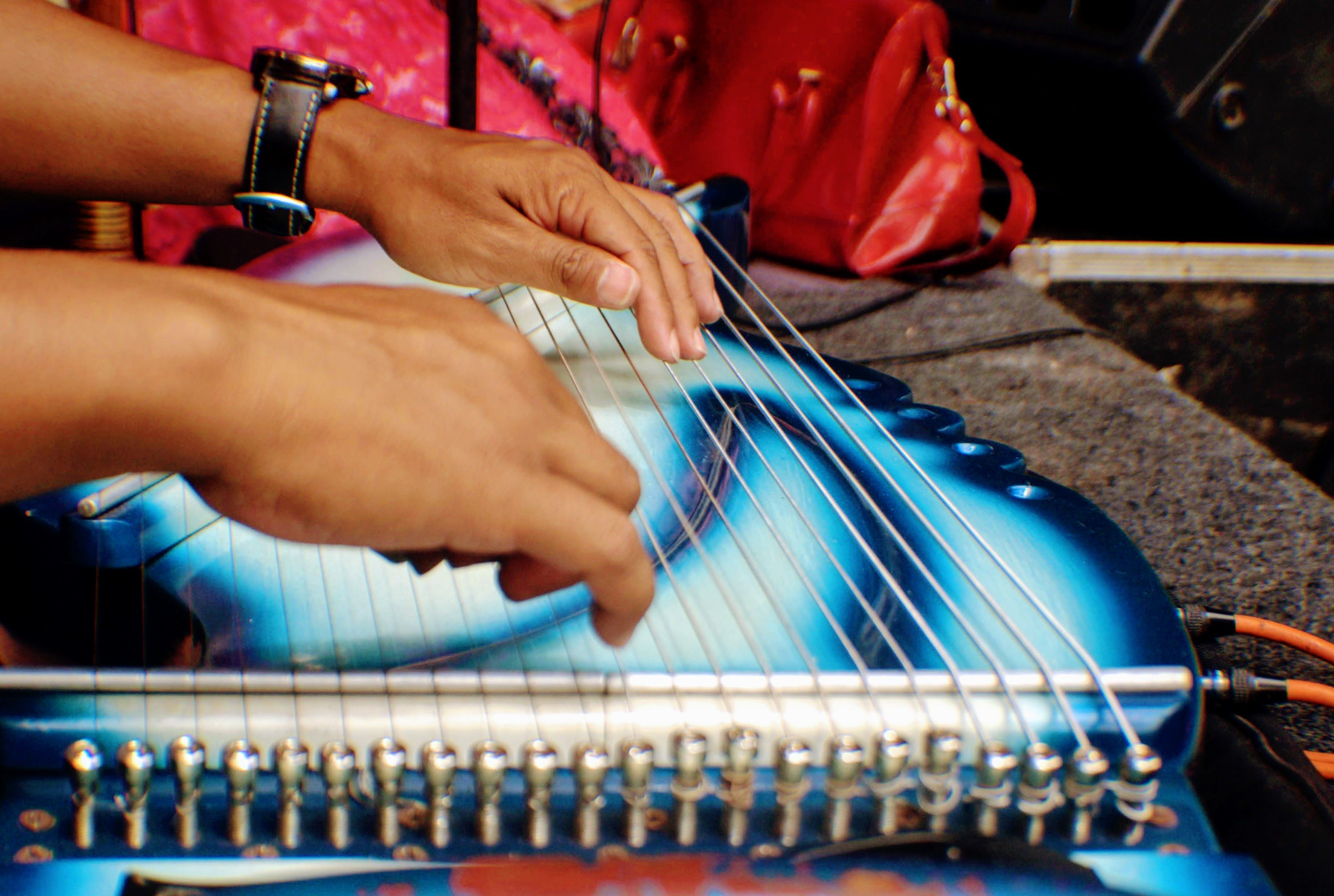 Guitarist Playing Electric Lap Steel Guitar · Free Stock Photo