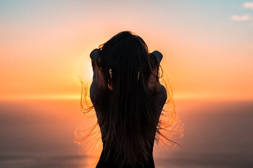 Free Back View Of A Woman With Long Hair Stock Photo